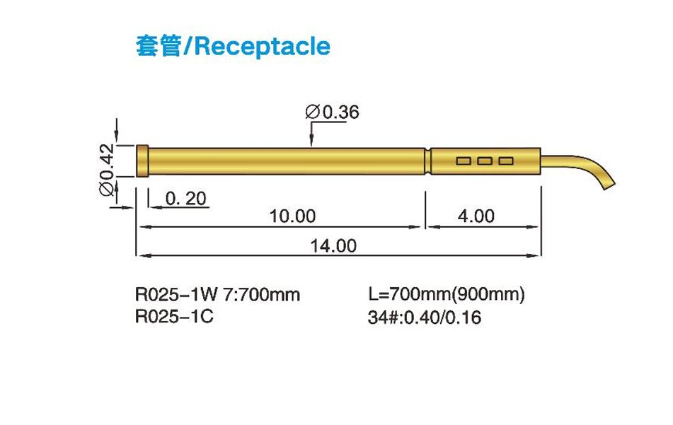 Gold Plated Brass Barrel Spring Test Probe with 0.5amps Current Rating and 50 Millionhms Max Contact Resistance