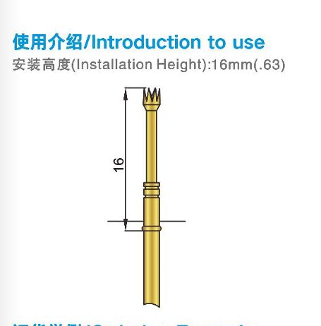 Custom Sizes Stainless Steel Spring Test Probe with BeCu/SK4 Plunger for ICT Applications