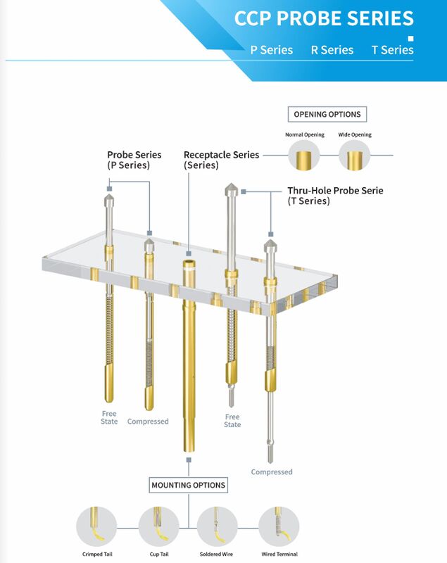 Custom Sizes Stainless Steel Spring Test Probe with BeCu/SK4 Plunger for ICT Applications